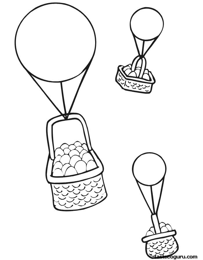 easter baskets coloring page printable